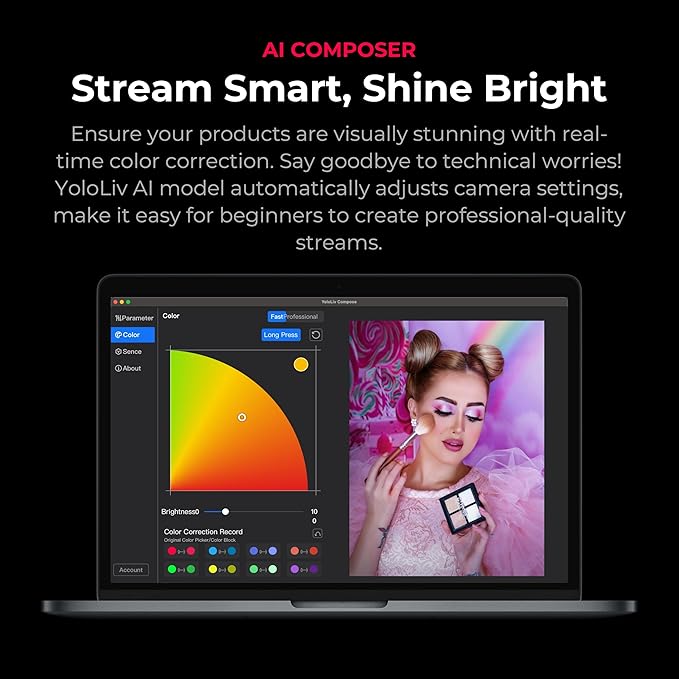 YOLOLIV YoloCam S7 4K60 Streaming Webcam with Interchangeable Lens ToF AutoFocus Software Control 4X Zoom HDR Simultaneous HDMI Out &amp USB Out(Camera Body Only)