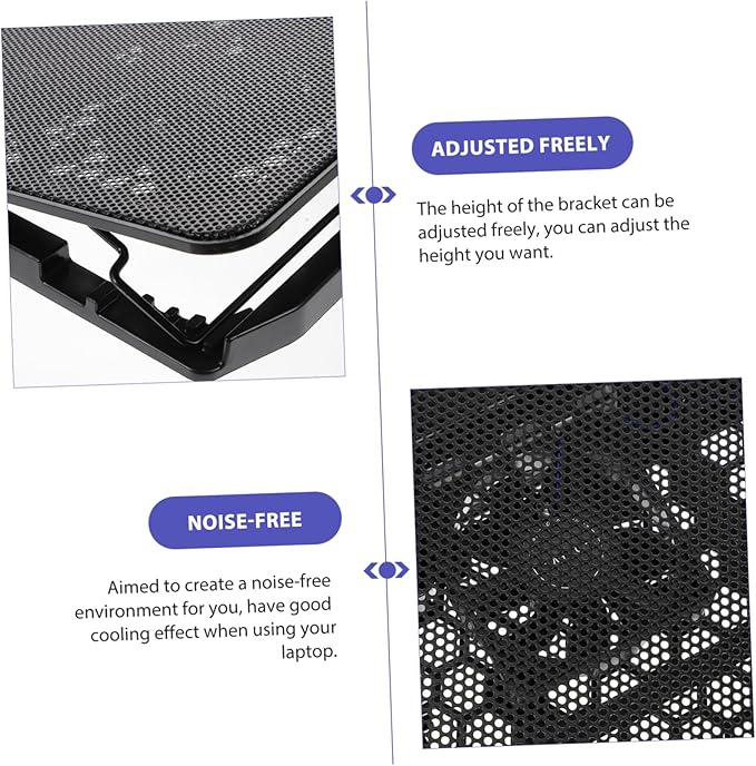 MERRYHAPY Laptop Cooling Pad Fans Adjustable Height Laptop Stand Compatible Lightweight and Portable Design for Efficient Heat Dissipation and Noise