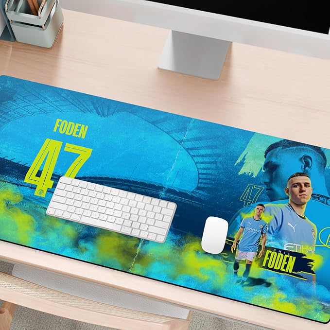 Head Case Designs Officially Licensed Manchester City Man City FC Foden Crest Kits &amp Players 37.4 x 15.75 x 0.16 inches (900 x 400 mm) - XL Gaming Office Desk PC Keyboard Mouse Mat Pad