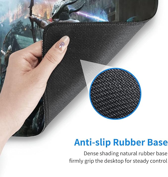 Generic Mouse Pad Non-Slip Rubber Base Mouse Pad Waterproof Desk Writing Mat for Office Home 12x31.5in Black3