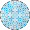 Light Blue Rug Non-Slip Round Area Rug for Bedroom Living Room Study PlayingCarpet Floor Mat Oriental Style Pattern in Watercolor Diameter 39.4 in