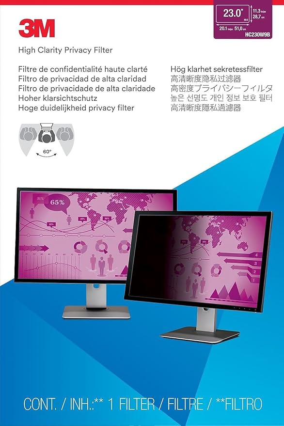 3M High Clarity Privacy Filter for 23.0 Widescreen Monitor (HC230W9B)