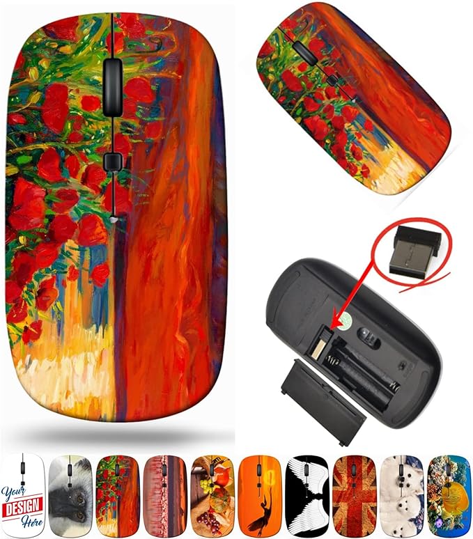 maizi Wireless Mouse Cute for PC Computer Chromebook Notebook Wireless Mice Cute Image ID: 15209788 Original Oil Painting 2.4G USB Receiver Portable Printed in USA