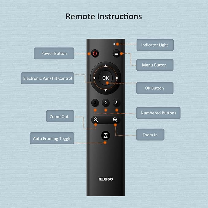 NexiGo Zoom Certified N970P 4K Webcam Onboard Flash Memory Al-Powered Auto-Framing Adjutable Field of View Sony Sensor Dual AI Noise-Cancelling Mics Works with Teams/Zoom/Webex/Google