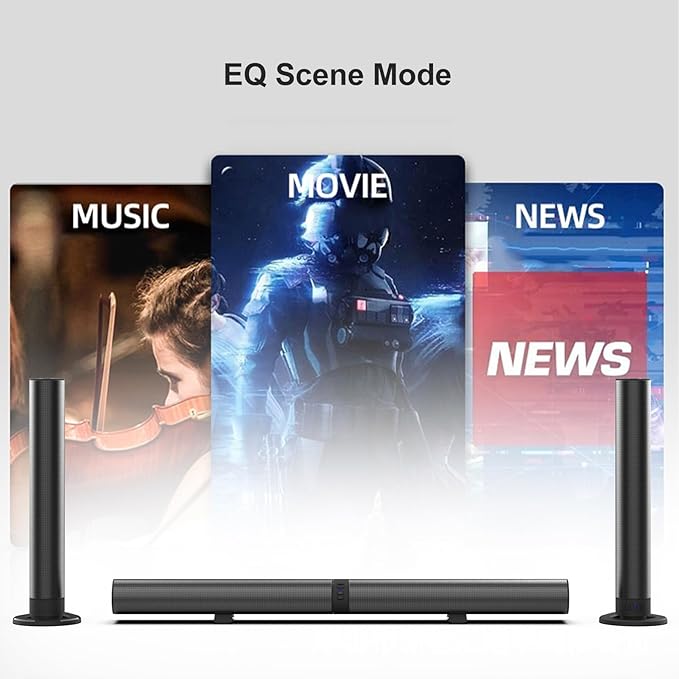 Yunseity Speaker Kit 40W Subwoofer 3D Stereo Home Cordless Speaker Soundbar Speakers for TV Computer with 4 Drivers DSP Technology 3D Sound 8-10m