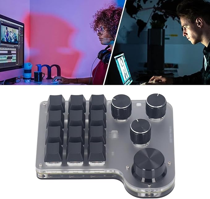 Eujgoov RGB LED Mini Blue Switch Mechanical Gaming Keyboard Rechargeable Keypad for win7 USB C Connection Customizable Macro Function Industrial Control Applications