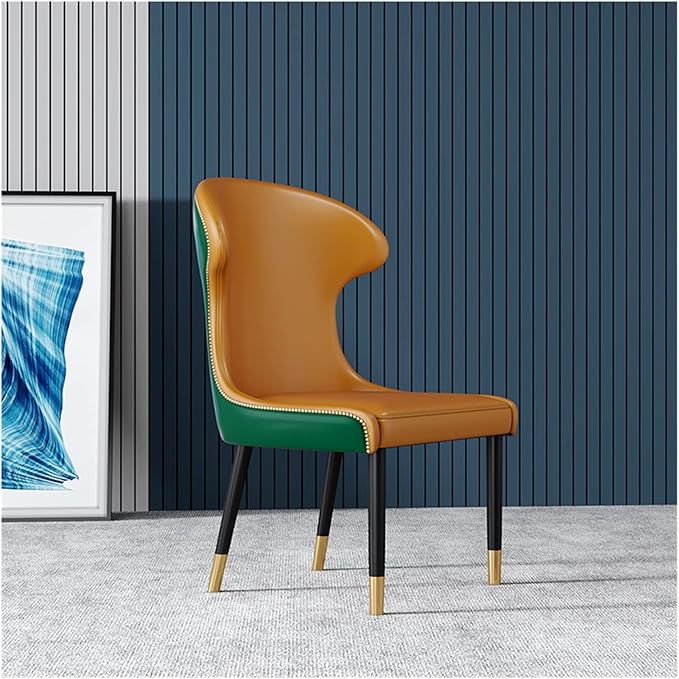 Adjustable Office Computer Chair with Armrest Dining Chairs Kitchen Backrest Room Furniture Soft Cushion Chair(Orange)