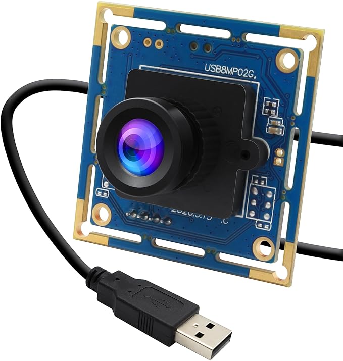 USB Camera Module 8MP 3264x2448 HD USB Webcam Board with 2.1mm Lens IMX179 Sensor Embedded Camera UVC Plug &amp Play for 3D Printer/Industrial Machine/Robot Compatible with Windows/Linux/Mac/Androi