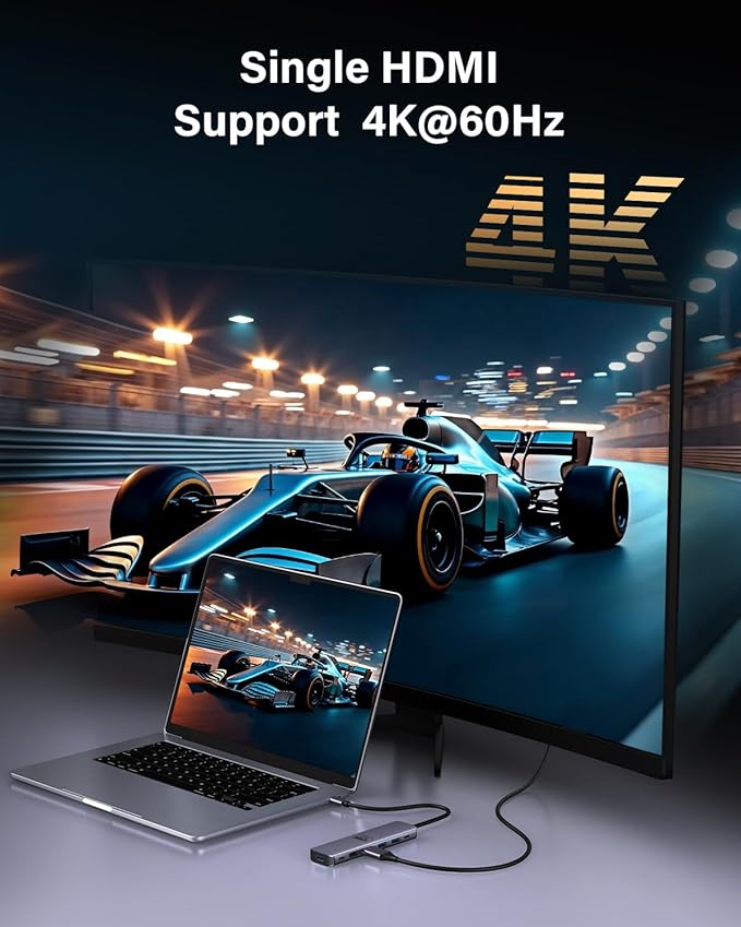 USB C to Dual HDMI Adapter Newmight 7-in-1 USB-C Docking Station Dual Monitor Multiport Dongle with 2 HDMI 4K 60HZ 3 USB 3.0 USBC 3.0 Data Port 100W PD for MacBook Pro iPhone 15/Pro Max HP Dell