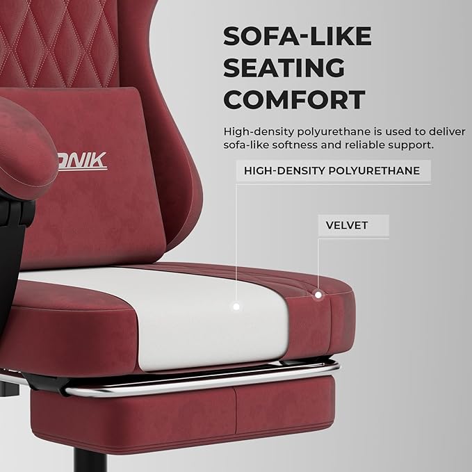 Ergonomic Gaming Chair Video Gamer Chairs Gaming Computer Chairs Gamer Chairs for Adults Massage Lumbar Support Swivel Height Adjustable Headrest Backrest RED