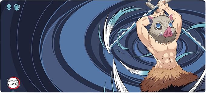 Demon Slayer Kimetsu No Yaiba Inosuke Gaming Mouse Pad Computer Mouse Mat Flat Stitched Edge Non-Slip Rubber Base Gamers &amp Office Use - Officially Licensed