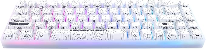 Higround Trailhead 65% Mechanical USB Wired Gaming Keyboard TTC Linear Custom Switches Programable RGB Hot-Swappable Deep Thock Creamy Sounding PC Keyboard Pre-lubed (SNOWSTONE)
