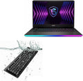 BoxWave Keyboard Compatible with MSI Raider GE77Hx (17.3 in) - AquaProof USB Keyboard Washable Waterproof Water Resistant - Jet Black