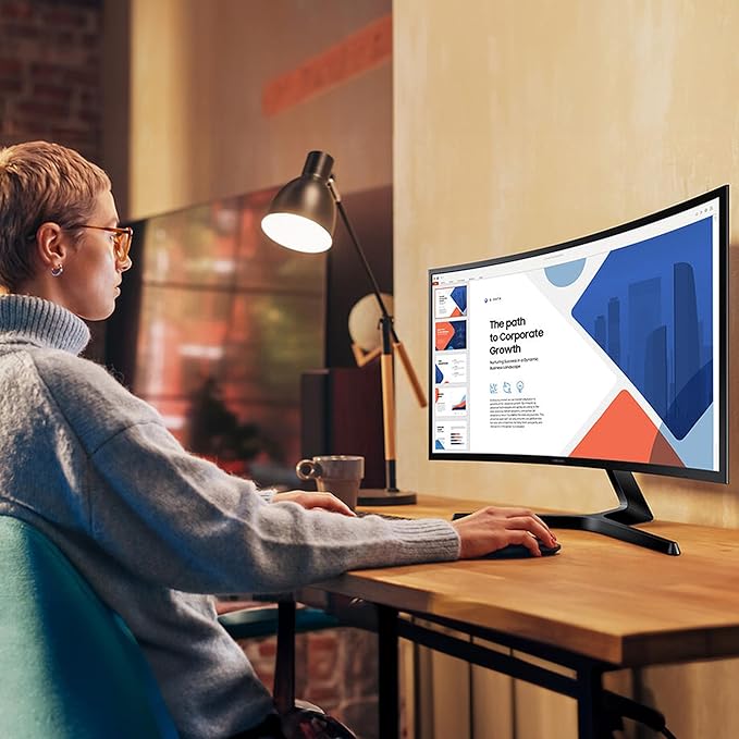 Samsung S36GD 27 Curved Monitor – LCD FHD 16:9 1920x1080 HDMI VGA VESA Eye Saver &amp Flicker-Free Tech – Boomph's Comprehensive Ultimate Performance Cloth Solution for Your Workspace