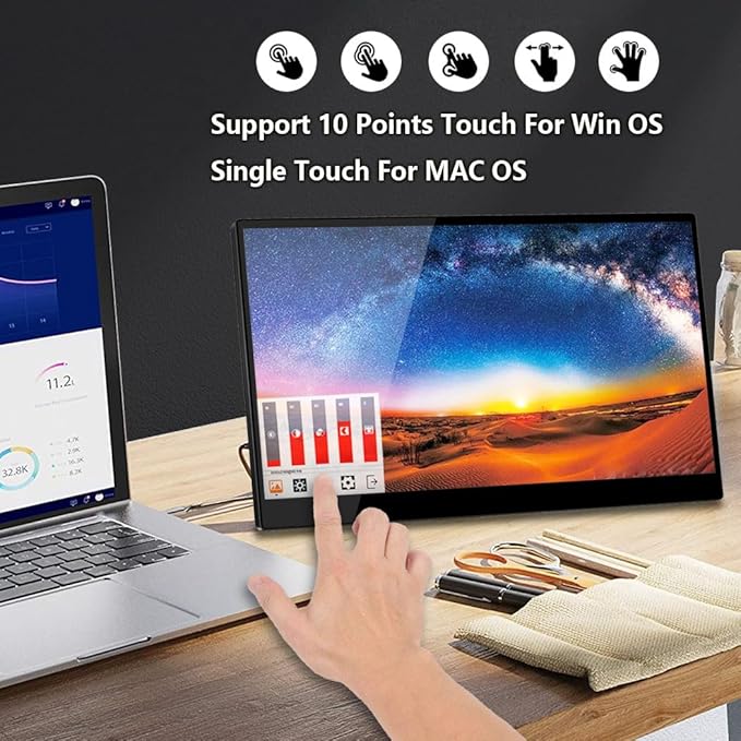 OLED Portable Monitor- 4K Portable Laptop Display 15.6 Portable Gaming Monitor 100% DCI-P3 OLED Screen with HDMI/USB-C External Touchscreen for Phone PC Laptop Game Console