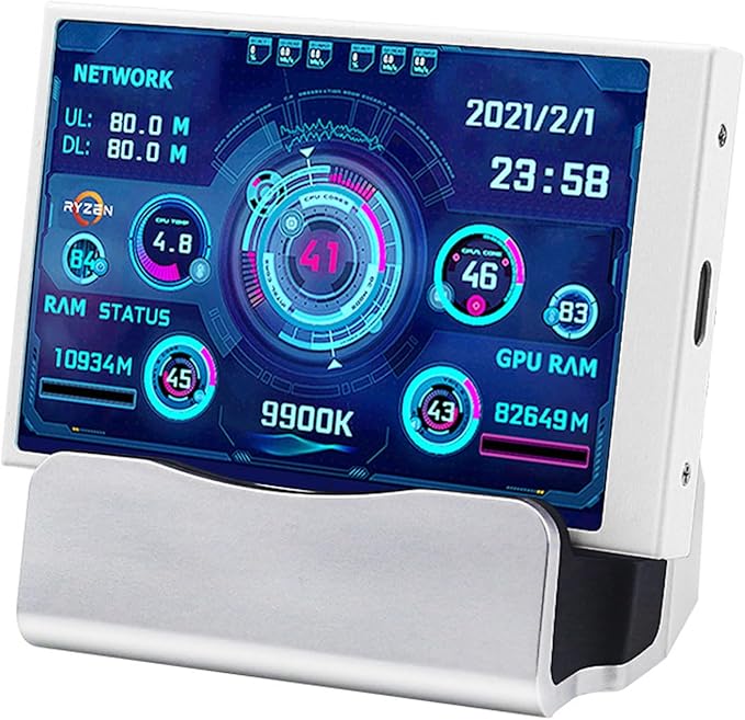 Portable 3.5inch Extended Monitor Secondary Screen Display Screen USB Full View Computer Accessories CPU Temperature