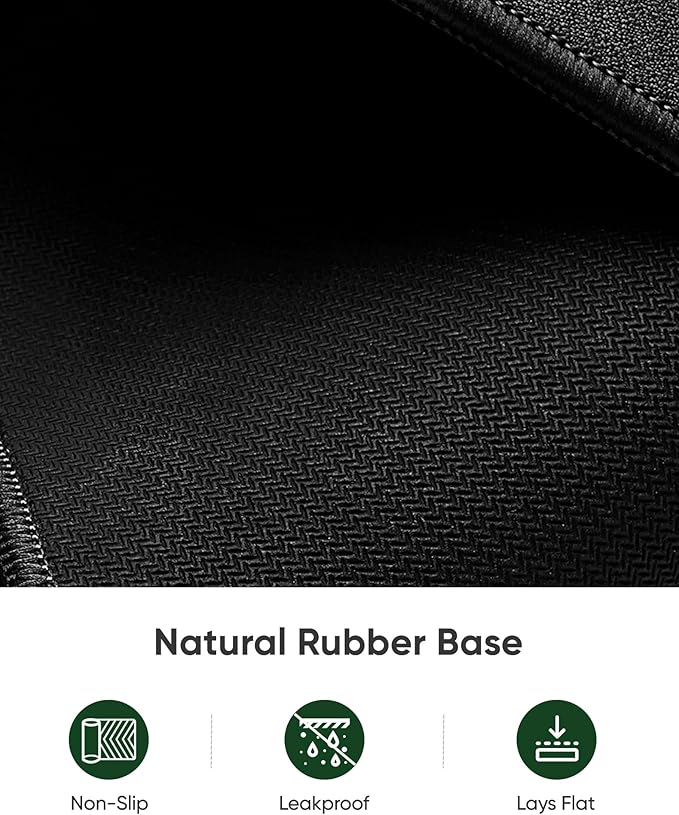 ALOANES Black Waterproof Desk Mat Large Mouse Pad with Extended Mouse Mat with Anti Slip Base Stitched Edge Grain Jacquard Surface Perfect for Gamer Office &amp Home 3XL 15.74''x35.43''x0.12''