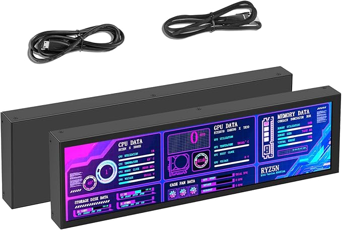 8.8 Inch PC Temperature Display PC Sensor Panel Display Computer Temp Monitor IPS USB Mini Screen AIDA64 CPU RAM DataTemperature Monitor for ARGB Computer Case Secondary Screen