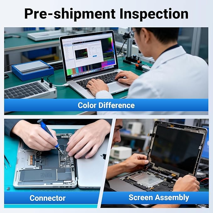 Screen Replacement for MacBook Pro 13.3 A2338 M1 M2 Retina EMC 3578 EMC 8162 MYD83 MYD92 MYDA2 MYDC2 MNEQ3 MNEP3 2560x1600 Full LCD Retina Display Assembly with Fix Kit（Grey）