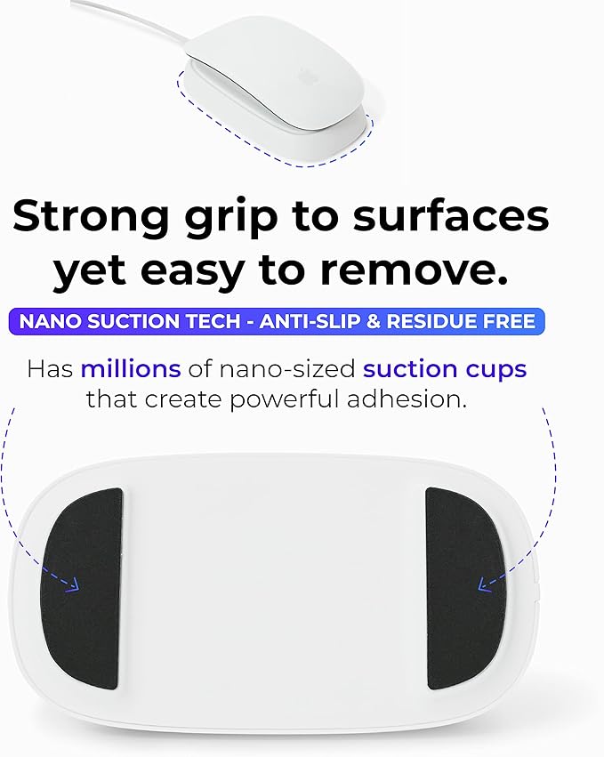Ascrono - Charging Station Compatible with Apple Magic Mouse 2 - White - Perfect Accessories | Usable As Charging Dock Stand &amp Charger | Includes 5ft (1.5m) USB-A Cable | Lightning Connector