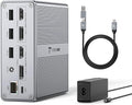 DisplayLink Docking Station Dual Monitor 4K@60HZ for MacBook Windows TobenONE Universal Mac mini M4 Dock with 2 HDMI &amp 2 DP 65W Power Delivery 7 USB USB-C 3.1 Ethernet SD/TF