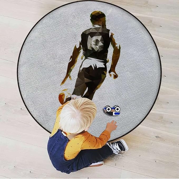 Sports Decor Gaming Chair Mat Under Computer Desk Floor Protector for Rolling Chairs Non Slip Anti Scratches Basketball Player SilhouetteBlack White Diameter 60 in