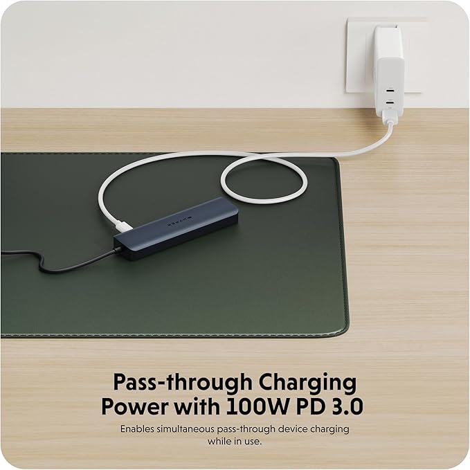 HyperDrive Next 7 Port USB C Hub for Mac PC Chromebook with 4K60Hz HDMI 2 USB-A USB C Hub 10Gbps USB-C 10Gbps 100W Power Delivery SD Card Reader Ethernet Ports