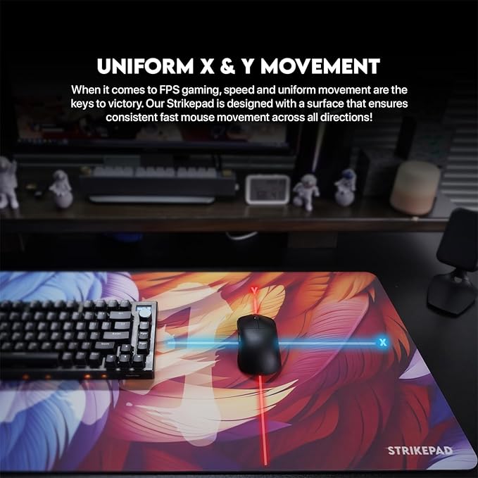 Gaming Mousepad and Desk Mat Waterproof Speed Mouse Pad Transformation Pattern Non-Stitched Edges Large Mouse Mat for Gaming and Office FANTECH STRIKEPAD MST901 Blue 35.5*15.8