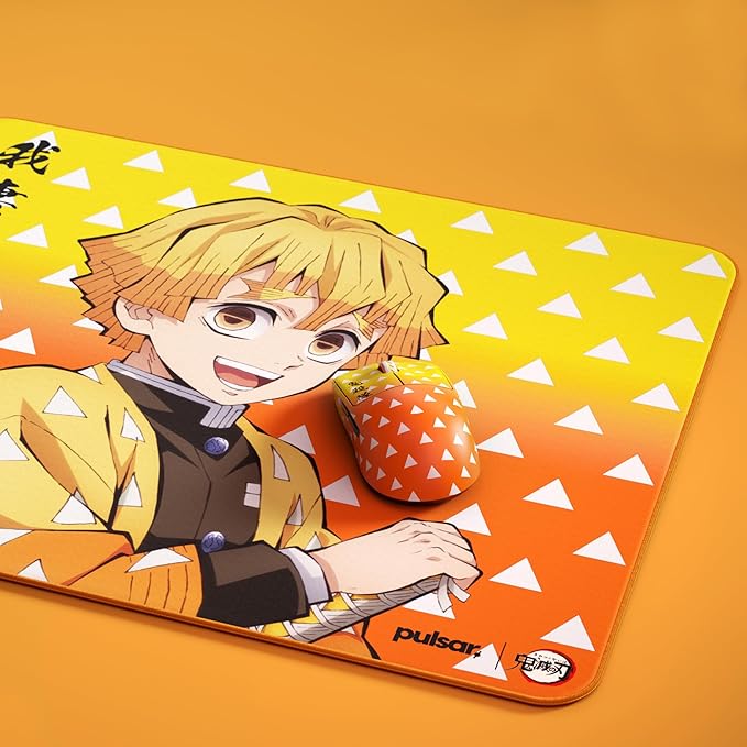 PulsarGamingGears x Demon Slayer - eS2 Esports Professional Level Gaming Mouse Pad/Mat 3mm Thickness Anti-Slip Base Anti-Fray Precision Stitching 19.3in x 16.5in (XL Zenitsu)