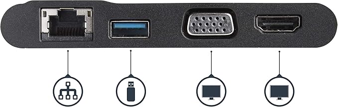 StarTech.com USB-C Multiport Adapter - USB-C Travel Dock with 4K HDMI or 1080p VGA Gigabit Ethernet 5Gbps USB-A 3.0 - Discontinued Limited Stock &amp Replaced by DKT31CHVL (DKT30CHV)
