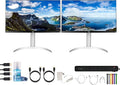 LG 27UP650-W 27 4K UHD IPS Monitor (2-Pack) | 16:9 FreeSync Display with HDR10 &amp VESA DisplayHDR 400 | Photo Editing Office &amp Gaming (27UP650-W) + 2X DisplayPort Cable + Surge Protector + Mo