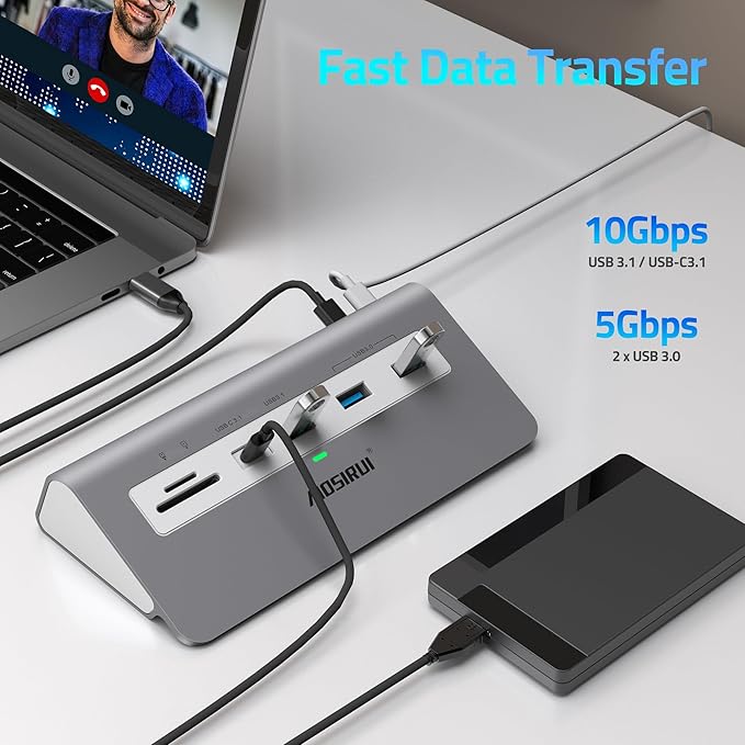 USB C Laptop Docking Station Dual Monitor 14 in1 USB Hub Multiport Adapter with Dual 4K HDMI+DisplayPort10Gbps USB A/C 3.1 and 2 USB 3.0100W PDLaptop Dock for Dell/HP/Windows/Mac