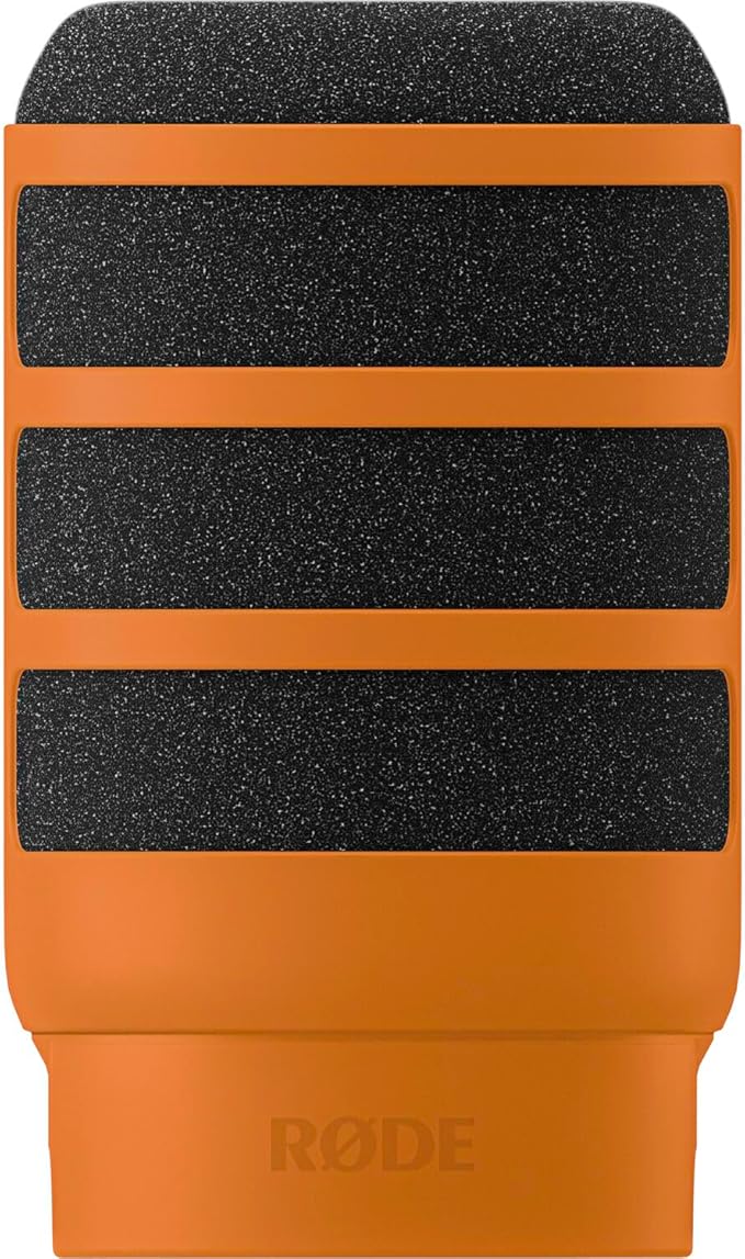 Rode PodMic USB Dynamic Broadcast Microphone (Black) with Orange WS14 Pop Filter