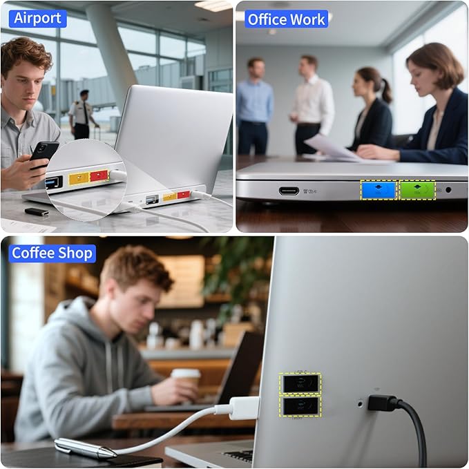 100PCS USB-A Port Blockers with 5 Keys-Removable Type-A Data Protection - Dust &amp Moisture Resistant Shield for Laptops PCs Gaming Devices &amp Tamper Protection (Green)