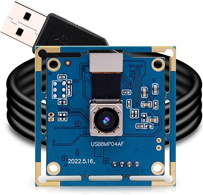 ELP 8MP USB Camera - Autofocus 4K PC &amp Raspberry Pi Mini UVC USB2.0 Webcam Board IMX179 Industrial Lightburn Camera for Laptop