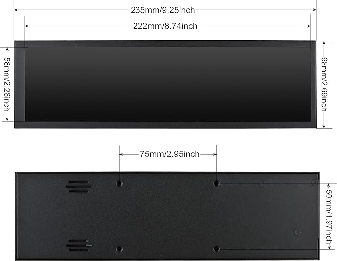 8.8 Inch Computer Secondary Screen CPU Temperature Monitor with Casing FHD IPS 1920x480 LCD Display for Computer Case Temperature Windows Aida64 CPU GPU Monitor