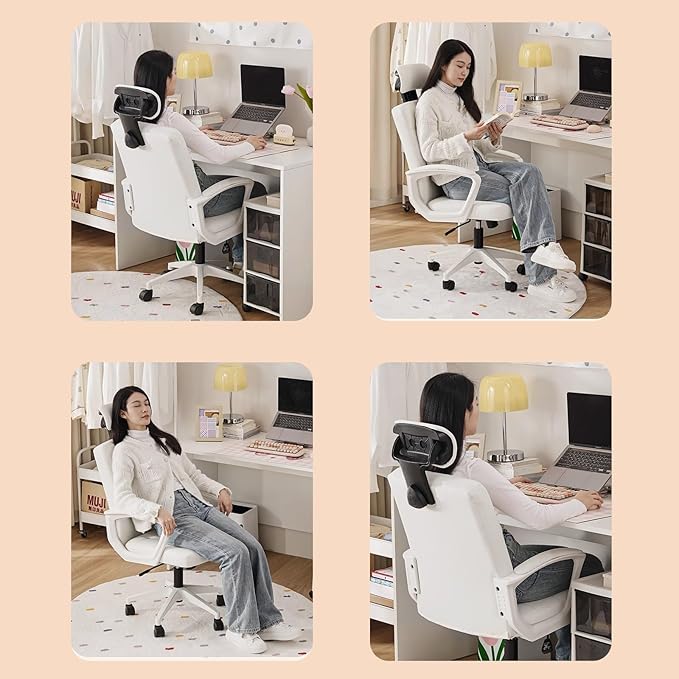 Gaming Chair Computer Chair Ergonomic Office Chair Makeup Chairs Liftable Rotating Comfortable to Sit for Long Periods of Time (Color : A)