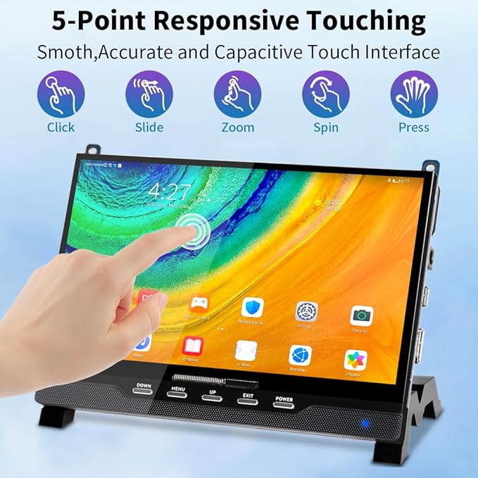 7 Inch HDMI Touchscreen Display Compatible with Raspberry Pi 51024x600 Pixel IPSSunlight ReadableBuilt-in SpeakersDriver-Free