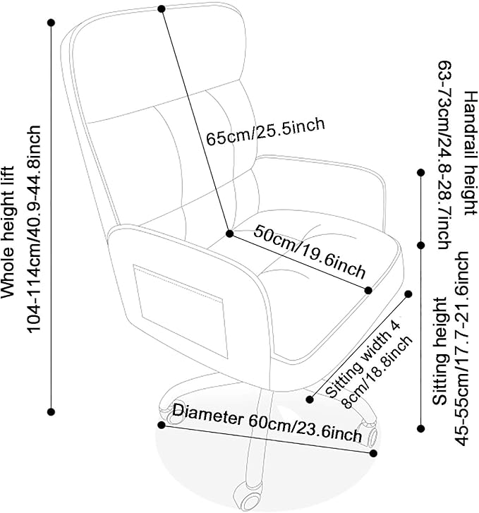Office Chair Gaming Chair Computer Chair Office Chair PU LeatherComfortable Executive Chair Home Desk Chair for Living Study BedroomErgonomic Computer Chair Height Adjustable Gaming Chair