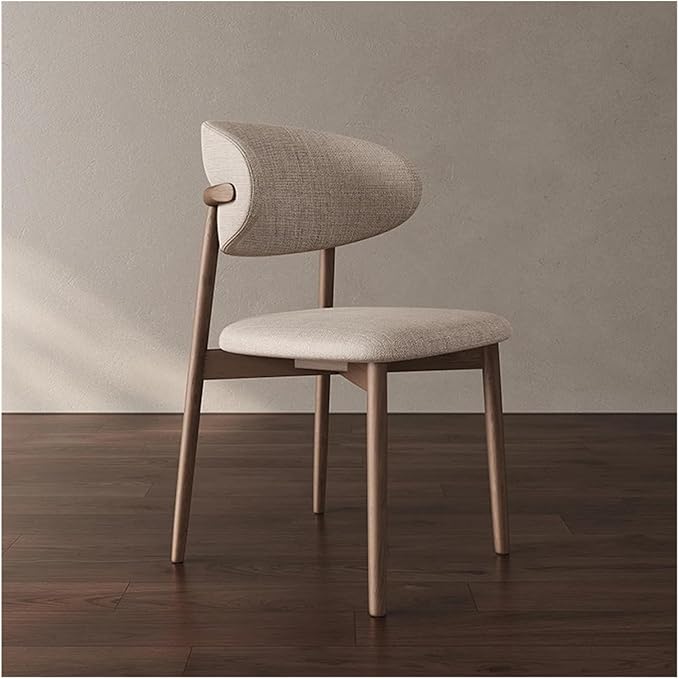 Adjustable Office Computer Chair with Armrest 1pcs Upholstered Dining Chairs Indoor Furniture with Curved Backrest Wooden Frame