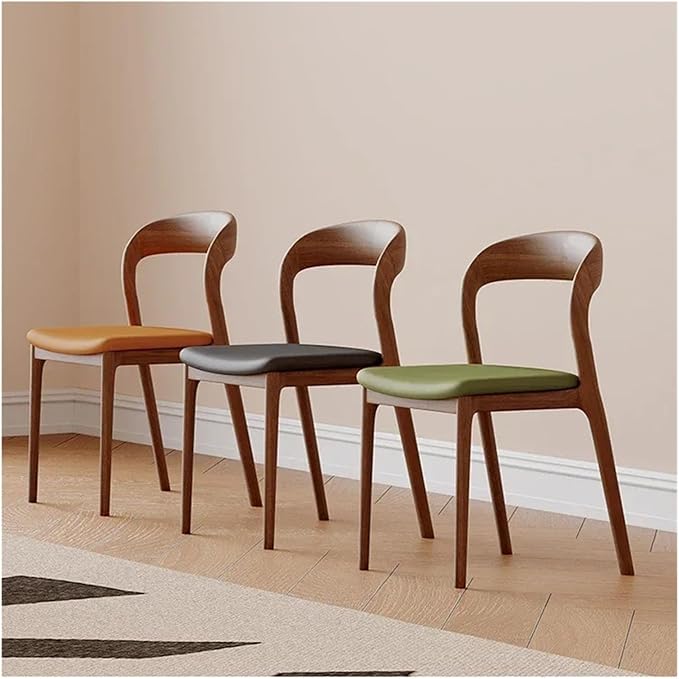 Adjustable Office Computer Chair with Armrest 1pcs Minimalist Modern Wooden Casual Kitchen Dining Chair Furniture Home(Brown)