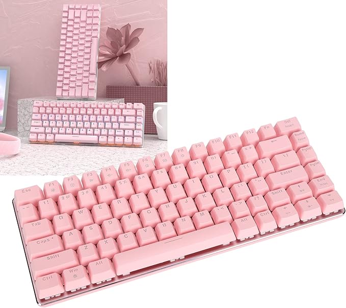 Restokki Mechanical Keyboard N Key Rollover 82 Keys Sensitive Red Switch Independent Wire Design PC Gaming Keyboards for Computer