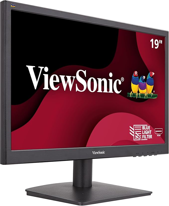 ViewSonic VA1903H 19-Inch WXGA 1366x768p 16:9 Widescreen Monitor with Enhanced View Comfort Custom ViewModes and HDMI for Home and Office
