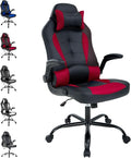 Comfortable Gaming Chair with Massager Video Game Chair Gamer Chair for Adults Computer Desk Chair with Lumbar Support and Flip-up Armrests Rolling Chair with Wheels for Adults