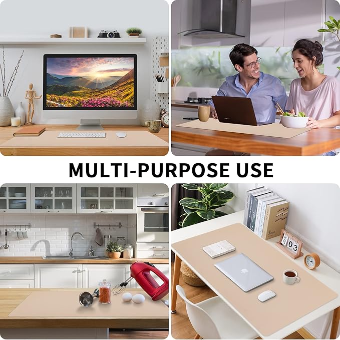 Bloss Leather Desk Pad Mouse Pad Non-Slip Desk Protector Mat/Big Mouse Pads Mouse Pad with Wrist Rest
