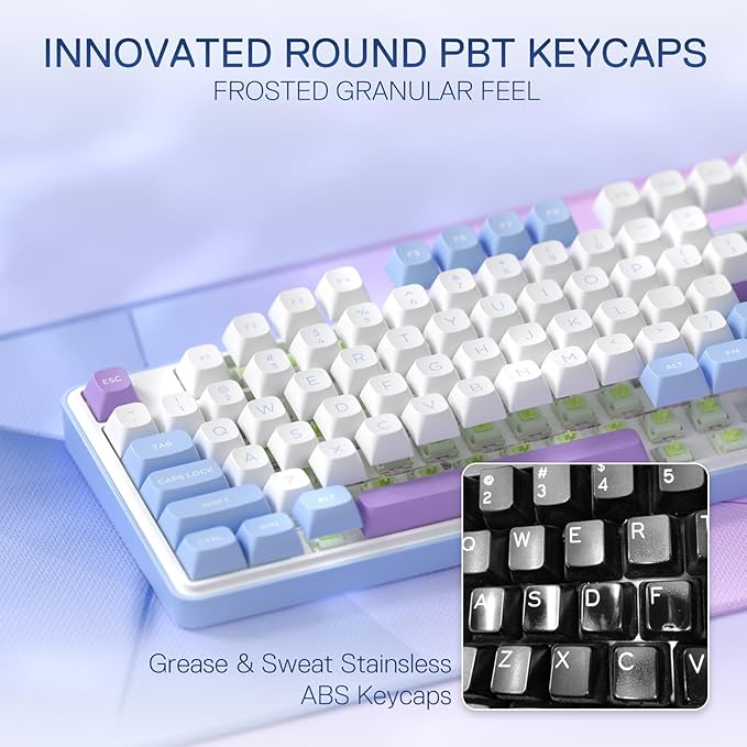 Redragon K707 PRO 80% Wireless Gasket RGB Gaming Keyboard 3-Modes 87 Keys TKL Mechanical Keyboard w/Hot-Swap Socket PBT Round Keycaps &amp 5-Layer Noise Dampening Custom Linear Switch