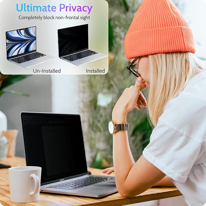 Magnetic Privacy Screen for Macbook Air 13.6/13 Inch (2022-2026 M2 M3 M4 M5) Removable Matte Anti Glare Blue Light Protector Private Security Filter for 13.6inch Mac Laptop Computer