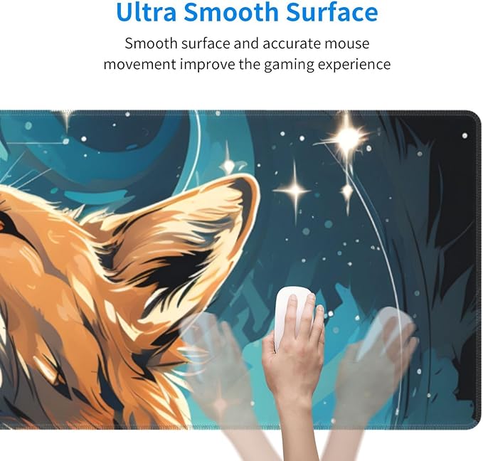 A Wolf That Overlooks Everything Large Mouse Pad XL Extended Gaming Pad Waterproof Desk Mat for Desktop Keyboard Non Slip Mousepad for Office Game Home 32.15x11.8