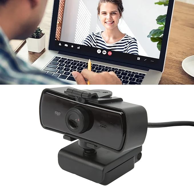 USB Computer Camera with 2K HD Video Built - in Microphone Lens Protection Cover Automatic Focus - Noise Reduction Wide Angle View Plug and Play for PC and Laptop