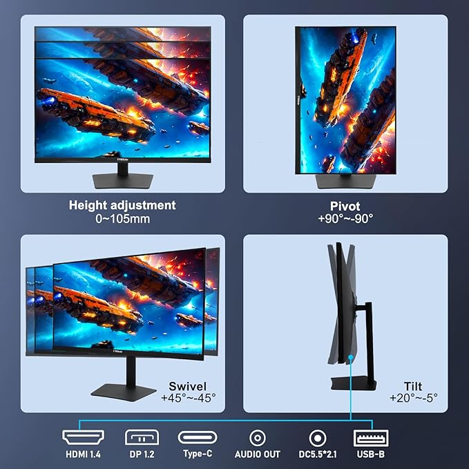 22 Inch Touchscreen Monitor IPS FHD 1080P Touch PC Display 75Hz LED Backlit Multi-Touch Monitor VESA HDMI &amp VGA &amp USB Computer Touch Screen for Gaming Business Warehouse Bar Gym